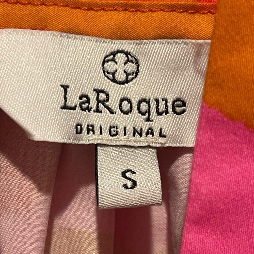 LaRoque Pink Retro Polly Top Blouse Vibrant Red and Pink size small - Picture 3 of 6